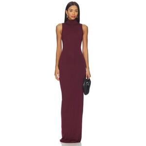 Eterne Harlow Soft Jersey Maxi Dress in Oxblood